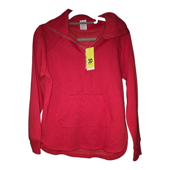 NWT All in Motion Women's Red Quarter-Zip Hoodie - Picture 1 of 1